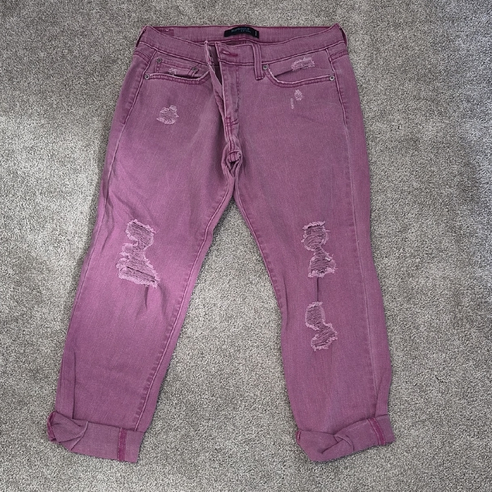 Levi's Distressed Rose-Pink Boyfriend Jeans
